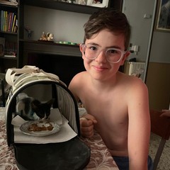 bambino con gatto