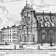 Veduta della Chiesa di SantIgnazio prima delle demolizioni del Foto