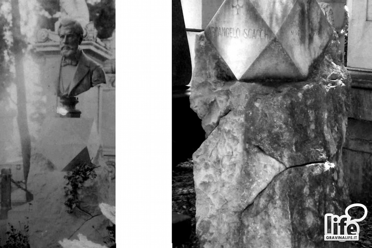 La tomba di Arcangelo Scacchi nel cimitero di Poggioreale a Napoli Foto