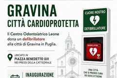 Gravina “città cardioprotetta”: il Centro Odontoiatrico Leone dona un defibrillatore alla città