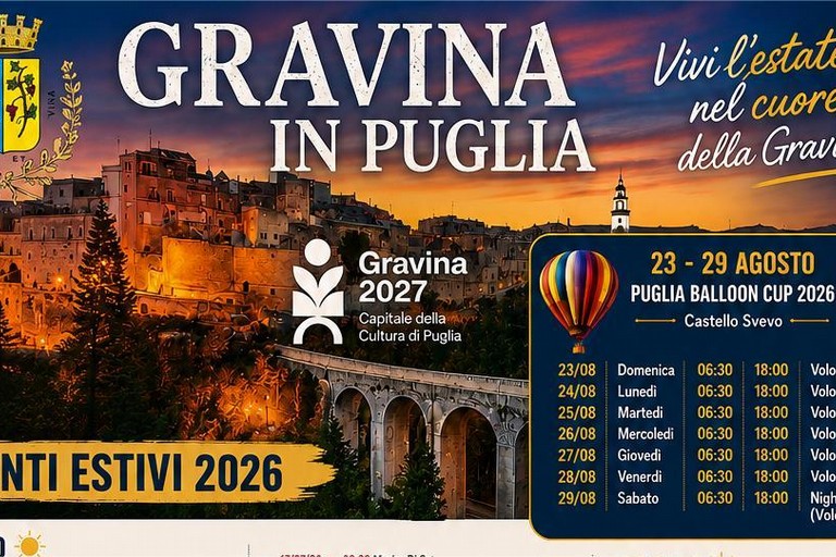 Tanti appuntamenti per l’estate gravinese 2026