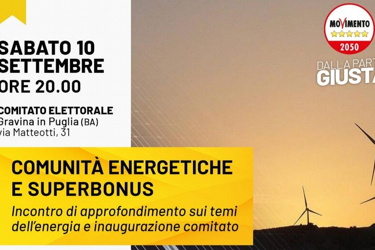 Sabato a Gravina l'inaugurazione del comitato del Movimento 5 Stelle