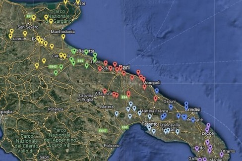 mappa incidenti puglia 2025