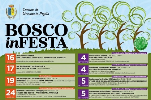 Tutta l'estate con l’edizione 2020 del “Bosco in festa” (da luglio a settembre)