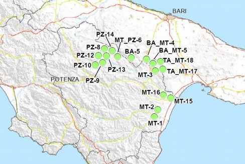 Mappa di Puglia e Basilicata