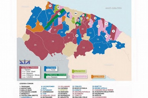 Mappa dei Clan mafiosi a Bari e provincia