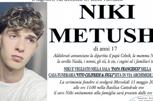 Morte NiKi, mercoledì i funerali