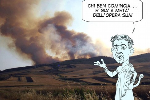 vignetta incendio bosco- democratici sempre